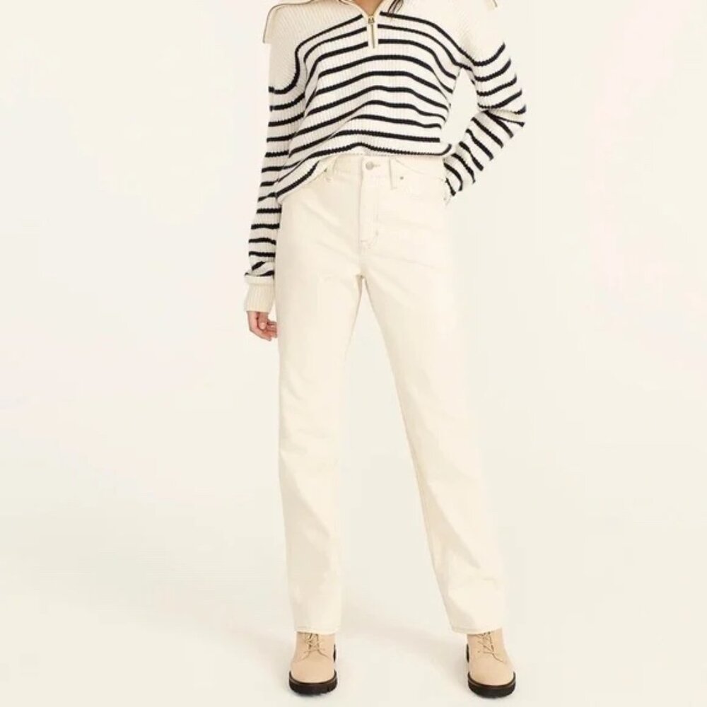 NWT J. Crew Slouchy Boyfriend Jean in Ecru Size 25 NEW